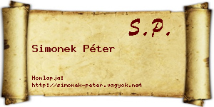Simonek Péter névjegykártya